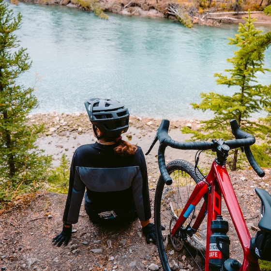 cyclist taking a break